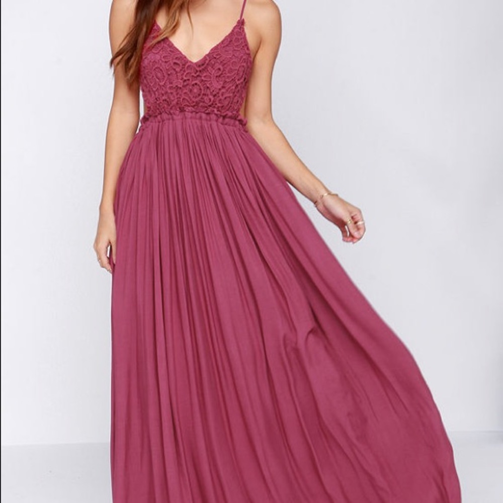 L’Atiste by Amy Crochet Backless Maxi Dress - Pink